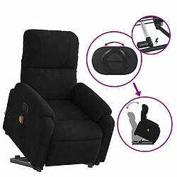 Maison Chic Fauteuil Relax pour salon, Fauteuil inclinable de massage noir tissu microfibre -GKD70392 pas cher