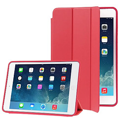 Wewoo Smart Cover rouge pour iPad Air Étui intelligent en cuir traité naturel avec pliage en 3 avec fonction veille / réveil et support