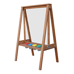 AXI Eric chevalet pour enfants en bois brun foncé | Tableau de peinture avec toile en plexiglas et 4 boîtes de peinture | 50x70x105 cm