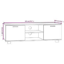 vidaXL Meuble TV Gris béton 120x40,5x35 cm Bois d'ingénierie pas cher