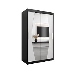 Abiks Meble Armoire Elypse à portes coulissantes 200/120/62 2 portes (noir/blanc)