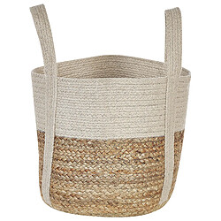 Beliani Panier en jute beige et blanc SONIPAT