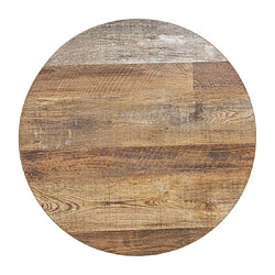 Plateau de Table Rond 600 mm - Effet Bois Vielli - Bolero