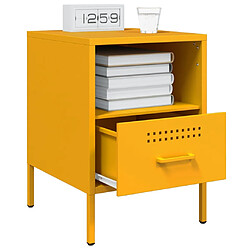 Avis vidaXL Tables de chevet 2 pcs jaune moutarde 36x39x50,5 cm acier