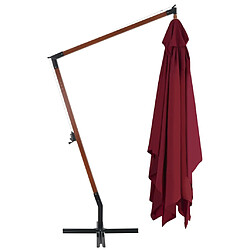 Avis Maison Chic Parasol Jardin | Parasol en porte-à-faux avec mat en bois 400 x 300 cm Bordeaux - GKD44198