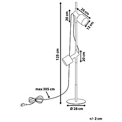 Avis Beliani Lampadaire OWENS Réglable Bois Noir