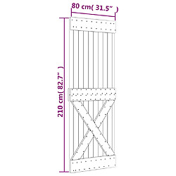 vidaXL Porte coulissante et kit de quincaillerie 80x210 cm pin massif pas cher