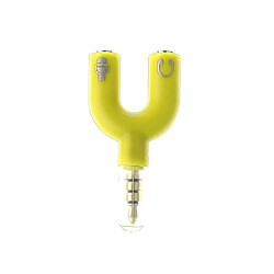 3.5mm audio câble auxiliaire répartiteur de câble pour casque casque pc jaune