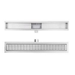 Bcelec 08S-50 Caniveau de douche 50cm en inox, sterfput de douche, hauteur ajustable 98-142mm