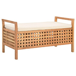 Maison Chic Banc de rangement | Meuble de rangement d'Entrée | Coffres d'Intérieur 93x49x49 cm Bois de noyer massif -MN18244