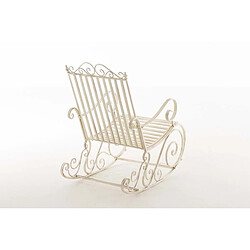 Avis Decoshop26 Chaise fauteuil à bascule rocking chair pour jardin en fer crème vieilli MDJ10103