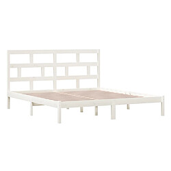 Avis vidaXL Cadre de lit sans matelas blanc bois massif