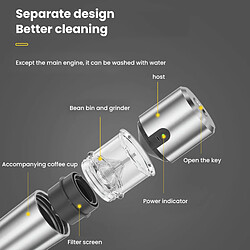 Universal Mini moulin à café USB moulin à café électrique moulin à épices de haricots en acier inoxydable moulin à café USB rechargeable(Argent) pas cher