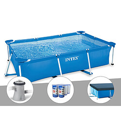 Kit piscine tubulaire rectangulaire Intex 3,00 x 2,00 x 0,75 m + Filtration à cartouche + 6 cartouches de filtration + Bâche de protection