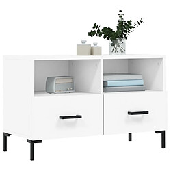 Avis Maison Chic Meuble TV scandinave - Banc TV pour salon Blanc 80x36x50 cm Bois d'ingénierie -MN42021