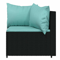 Maison Chic Salon de jardin 4 pcs + coussins - Mobilier/Meubles de jardin - Table et chaises d'extérieur Noir Résine tressée -MN90116 pas cher