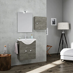 Kiamami Valentina MEUBLE-HAUT CUBE 45X45X15 FINITION CHÊNE GRIS FONCÉ ASPECT BOIS | FACILE