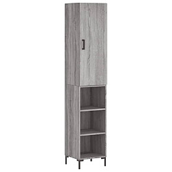 vidaXL Buffet haut Sonoma gris 34,5x34x180 cm Bois d'ingénierie