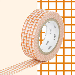 Masking tape quadrillé - Orange - 1,5 cm x 7 m