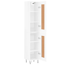 Avis vidaXL Buffet haut Blanc brillant 34,5x34x180 cm Bois d'ingénierie