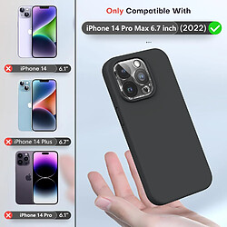 Avis Coque Silicone Noir + Verres Trempes et Protections Camera Arriere X2 Pour iPhone 14 Pro Max Little Boutik®