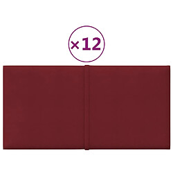 vidaXL Panneaux muraux 12 pcs Rouge bordeaux 30x15 cm Tissu 0,54 m²