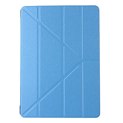 Wewoo Housse Étui Coque Etui à rabat en cuir avec texture de déformation horizontale pour iPad 10,2 pouces bleu clair