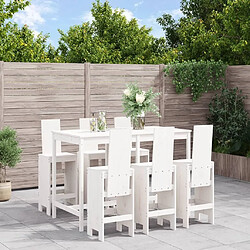 Maison Chic Table de bar et chaises d'extérieur 7 pcs,Ensemble de bar de jardin pour relax blanc bois de pin massif -GKD186007