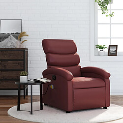 vidaXL Fauteuil de massage inclinable Rouge bordeaux Similicuir