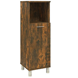 Maison Chic Armoire de bain,Meuble de rangement de salle de bain,Meuble haut Chêne fumé 30x30x95 cm Bois d'ingénierie -GKD245636