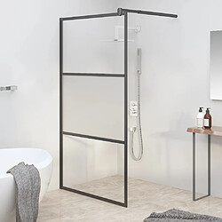 vidaXL Paroi de douche 100x195 cm Verre ESG demi-dépoli Noir