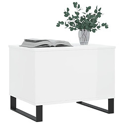 Avis vidaXL Table basse Blanc brillant 60x44,5x45 cm Bois d'ingénierie