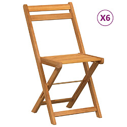 vidaXL Chaises de bistrot pliantes lot de 6 bois d'acacia solide