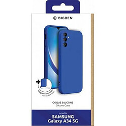 Bigben Coque pour Samsung Galaxy A34 5G Silicone + dragonne assortie Bleue