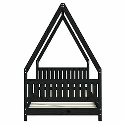 Maison Chic Lit simple Cadre de lit pour enfants,Lit d'Enfant Moderne noir 90x200 cm bois de pin massif -MN43172 pas cher