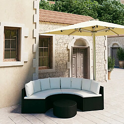 Maison Chic Salon de jardin 5 pcs + coussins - Mobilier/Meubles de jardin - Table et chaises d'extérieur Résine tressée Noir -MN52783