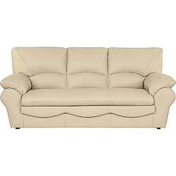 VENESETTI Canapé 3 places convertible en 100% tout cuir italien vachette OSIRIS, couleur beige