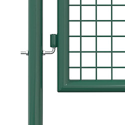 Acheter vidaXL Portail de clôture acier 100x125 cm vert