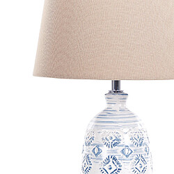 Beliani Lampe à poser en céramique bleu et blanc PALAKARIA pas cher