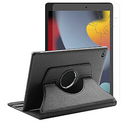 Etui rotatif en simili cuir + verre trempé pour iPad 10,2" 2021 - Noir -Visiodirect-