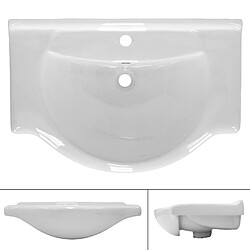 Avis ML-Design Lavabo encastré céramique blanc brillant avec bonde de vidange 77x21,5x51,5 cm