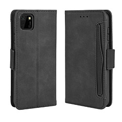 Etui en PU avec plusieurs porte-cartes noir pour votre Huawei Y5P/Honor 9S