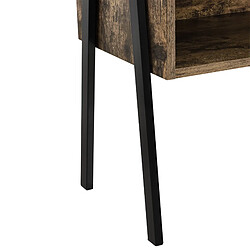 Avis Helloshop26 Table de chevet de nuit table commode pieds en métal 52 cm effet bois et noir 03_0003146