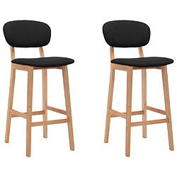 vidaXL Tabourets de bar lot de 2 noir tissu