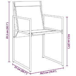 vidaXL Chaises de jardin 4 pcs noir acier et textilène pas cher