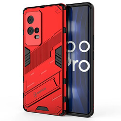 Coque en TPU antichoc, avec béquille rouge pour votre Vivo iQOO 8 Pro