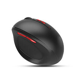 Souris sans fil verticale HXSJ T33 2,4 GHz 7 souris souris 2400DPI Souris ergonomique sans fil pour ordinateur portable PC (noir)