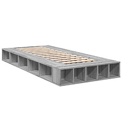 Vidaxl Cadre de lit sonoma gris 75x190 cm bois d'ingénierie