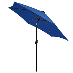 Helloshop26 Parasol avec led et mât en aluminium 300 cm bleu azuré 02_0008084