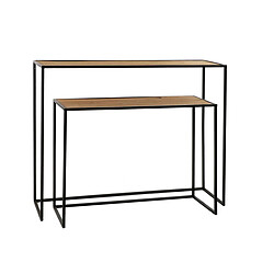 Lot de 2 consoles Eszential Naturel - L 80/100 x l 30/30 x H 60/80 cm - Pomax